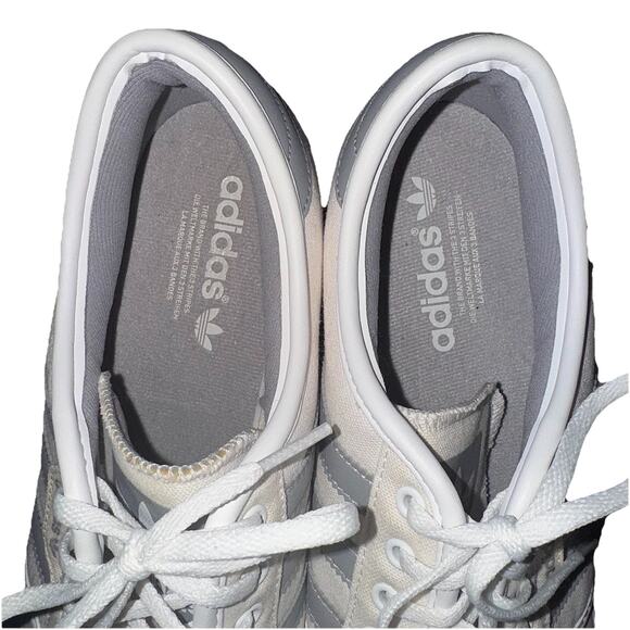 Adidas EVH-791004 2013 Off White Canvas Court 3 Stripe Shoes Men's 12 Low Top - Picture 9 of 10